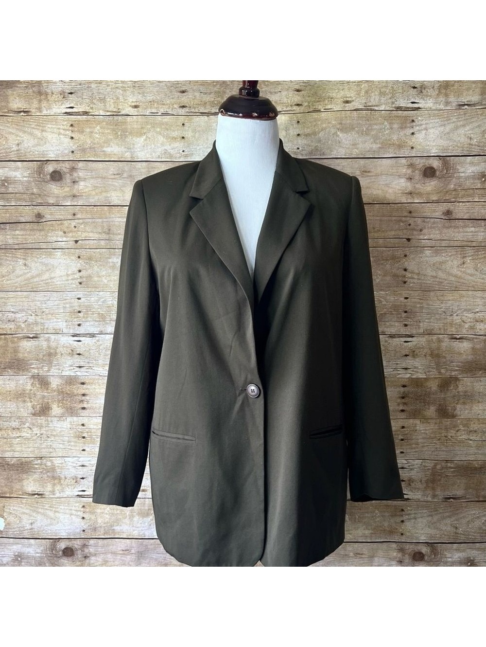 Sag Harbor Womens Suit Set Olive Green Size 18
